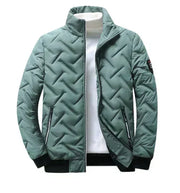 Men's Quilted Padded Bomber Jacket, Insulated Stand Collar Winter Coat