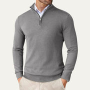 Men's Fine Knit Quarter Zip Sweater, Slim Fit Mock Neck Winter Pullover