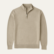 Men's Fine Knit Quarter Zip Sweater, Slim Fit Mock Neck Winter Pullover