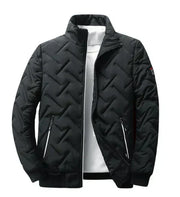 Men's Quilted Padded Bomber Jacket, Insulated Stand Collar Winter Coat