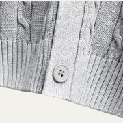 Men's Cable Knit Cardigan, V-Neck Button Front Winter Sweater