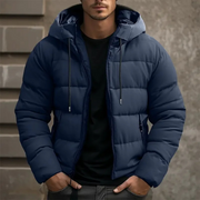 Men's Padded Cotton Puffer Jacket, Quilted Hooded Winter Coat