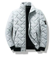 Men's Quilted Padded Bomber Jacket, Insulated Stand Collar Winter Coat
