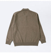 Men's Knit Polo Sweater, Button Collar Winter Pullover