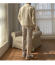 Men's Knit Polo Sweater, Button Collar Winter Pullover