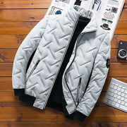 Men's Quilted Padded Bomber Jacket, Insulated Stand Collar Winter Coat