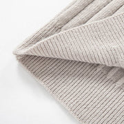 Men's Ribbed Knit Quarter Zip Sweater, Mock Neck Winter Pullover