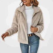 Women's Plush Teddy Fleece Jacket, Oversized Open Front Winter Cardigan