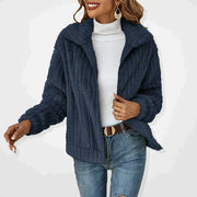 Women's Plush Teddy Fleece Jacket, Oversized Open Front Winter Cardigan