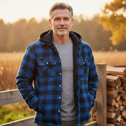 Men's Plaid Flannel Shirt Jacket, Quilted Lined Hooded Winter Jacket