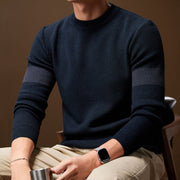 Men's Textured Knit Sweater, Crewneck Winter Pullover