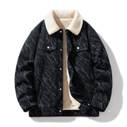 Men's Corduroy Trucker Jacket, Sherpa Lined Snap Front Winter Coat