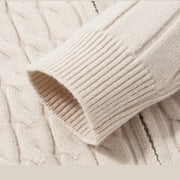 Men's Wool Blend Cable Knit Zip Up Cardigan, Mock Neck Winter Sweater