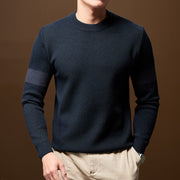 Men's Textured Knit Sweater, Crewneck Winter Pullover