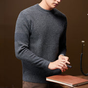 Men's Textured Knit Sweater, Crewneck Winter Pullover