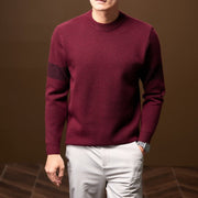 Men's Textured Knit Sweater, Crewneck Winter Pullover