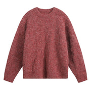 Men's Brushed Cable Knit Sweater, Oversized Crewneck Pullover