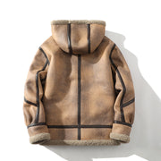 Men's Sherpa Lined Hooded Jacket, Zip Up Warm Winter Coat