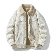 Men's Corduroy Trucker Jacket, Sherpa Lined Snap Front Winter Coat