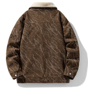 Men's Corduroy Trucker Jacket, Sherpa Lined Snap Front Winter Coat