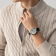 Men's Wool Blend Cable Knit Zip Up Cardigan, Mock Neck Winter Sweater