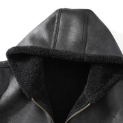 Men's Sherpa Lined Hooded Jacket, Zip Up Warm Winter Coat