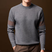 Men's Textured Knit Sweater, Crewneck Winter Pullover