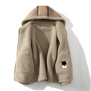 Men's Sherpa Lined Hooded Jacket, Zip Up Warm Winter Coat