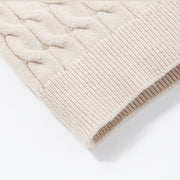 Men's Wool Blend Cable Knit Zip Up Cardigan, Mock Neck Winter Sweater