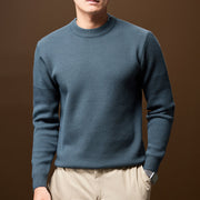 Men's Textured Knit Sweater, Crewneck Winter Pullover