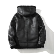 Men's Sherpa Lined Hooded Jacket, Zip Up Warm Winter Coat