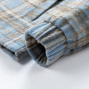 Men's Sherpa Lined Plaid Flannel Shirt Jacket, Warm Winter Trucker Jacket
