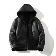 Men's Sherpa Lined Hooded Jacket, Zip Up Warm Winter Coat