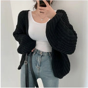 Women's Chunky Ribbed Knit Cardigan, Oversized Open Front Winter Sweater