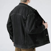Men's Cotton Denim Trucker Jacket, Button Front Unlined Casual Jacket