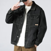Men's Cotton Denim Trucker Jacket, Button Front Unlined Casual Jacket