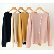Women's Soft Knit Cardigan, Button Front Wide Neck Lightweight Sweater