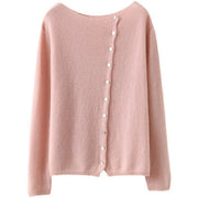 Women's Soft Knit Cardigan, Button Front Wide Neck Lightweight Sweater