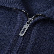 Men's Fine Knit Quarter Zip Sweater, Collared Winter Pullover