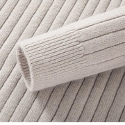 Men's Wide Ribbed Knit Quarter Zip Sweater, Slim Fit Winter Pullover