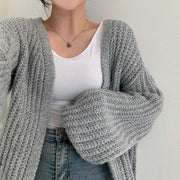 Women's Chunky Ribbed Knit Cardigan, Oversized Open Front Winter Sweater