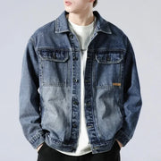 Men's Cotton Denim Trucker Jacket, Button Front Unlined Casual Jacket