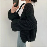 Women's Chunky Ribbed Knit Cardigan, Oversized Open Front Winter Sweater