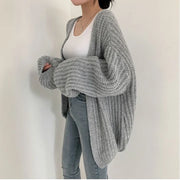 Women's Chunky Ribbed Knit Cardigan, Oversized Open Front Winter Sweater