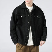 Men's Washed Denim Trucker Jacket, Button Front Casual Jacket