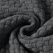 Men's Textured Knit Pullover Hoodie, Drawcord Neck Casual Sweatshirt