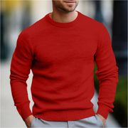 Men's Fine Knit Sweater, Crewneck Long Sleeve Winter Pullover