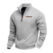 Men's Fleece Quarter Zip Sweatshirt, Stand Collar Winter Pullover