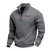 Men's Fleece Quarter Zip Sweatshirt, Stand Collar Winter Pullover