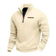 Men's Fleece Quarter Zip Sweatshirt, Stand Collar Winter Pullover